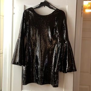 Black sequined party dress